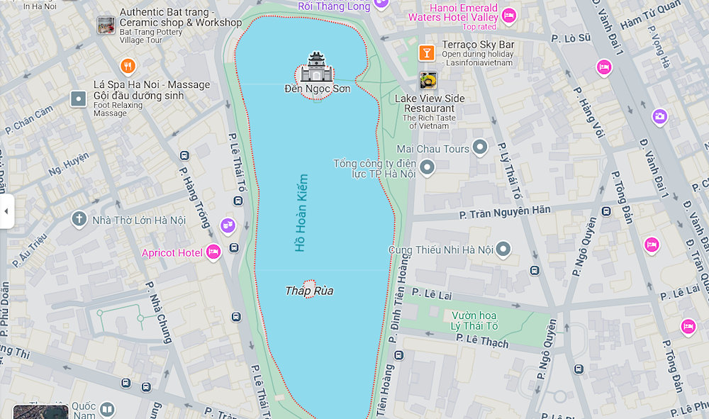 Map of Hoan Kiem Lake